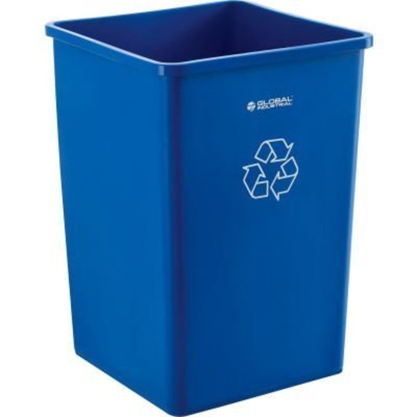 Gec Global Industrial Square Recycling Trash Can, 35 Gallon, Blue 641439RBL